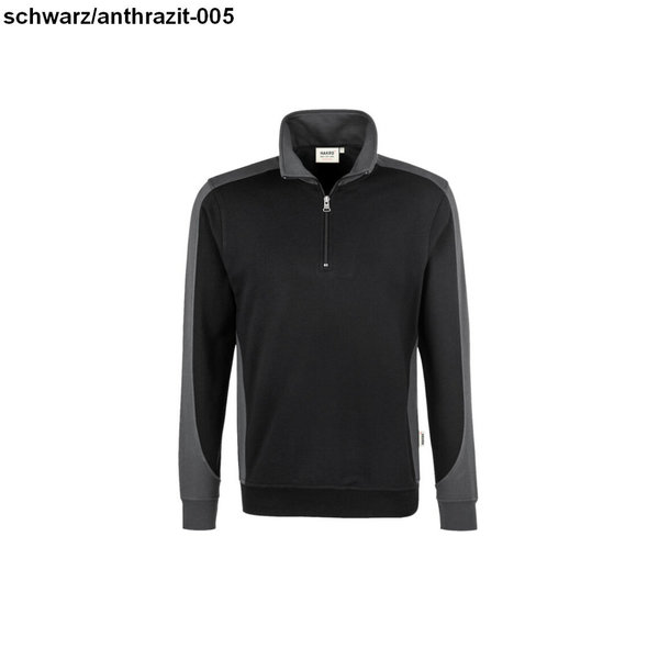 HAKRO Unisex Zip-Sweatshirt Contrast Mikralinar®  0476, XS-6XL, div. Farben